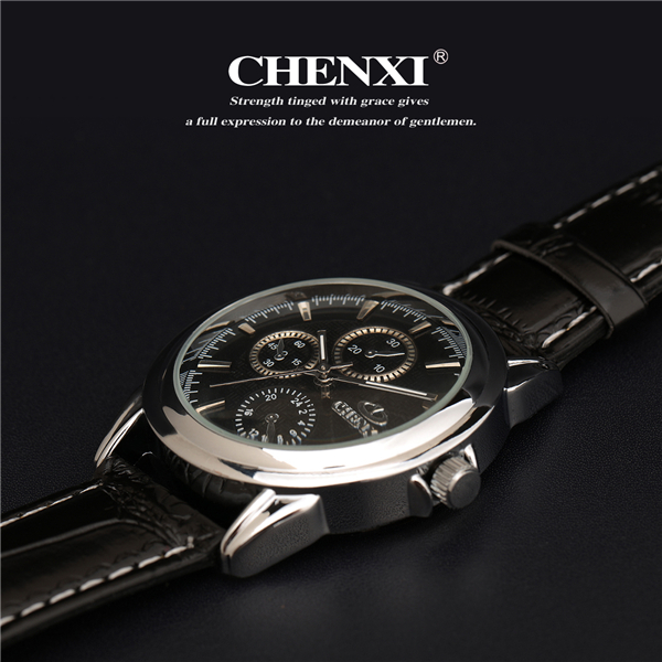 MOQ 10pcs Mixed Order Free Packing Black White Classic Men Watches Genuine Leather Watches