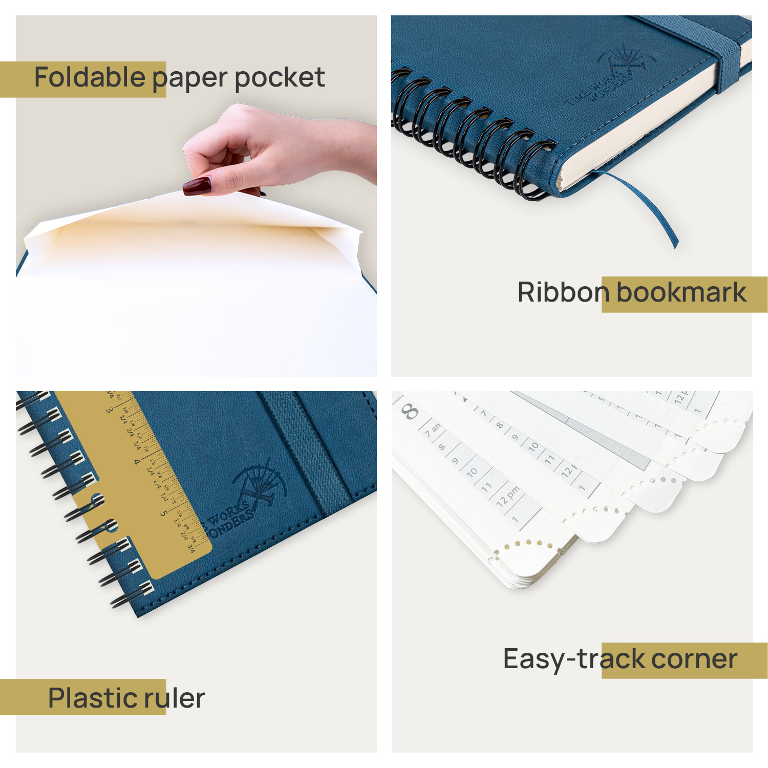 Easy Track Corner Custom Planner 2023 , Night Blue Pocket Size Weekly Planner