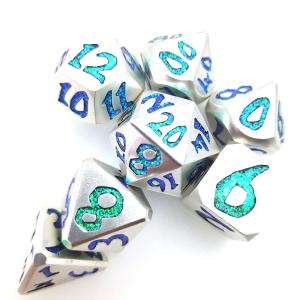 China Made Dice Polyhedral Set Exquisite Carving Metal Dice Luxury Poker wholesale
