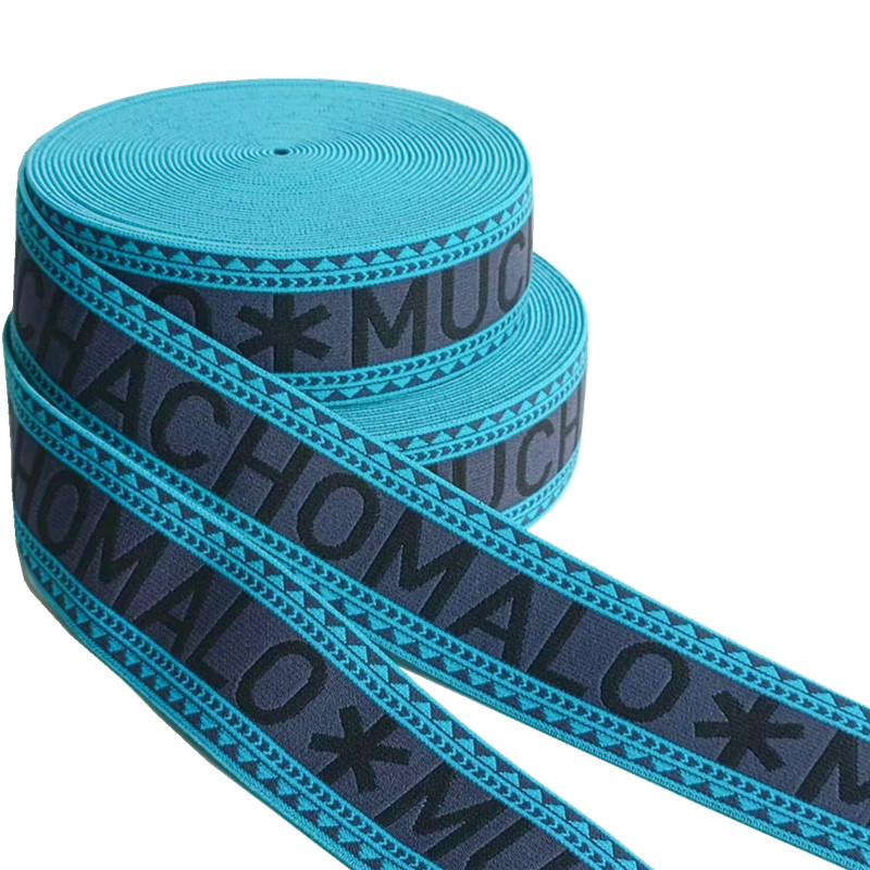 Women Jacquard Nylon Elastic Webbing 3.8cm Width For Bags , Garment