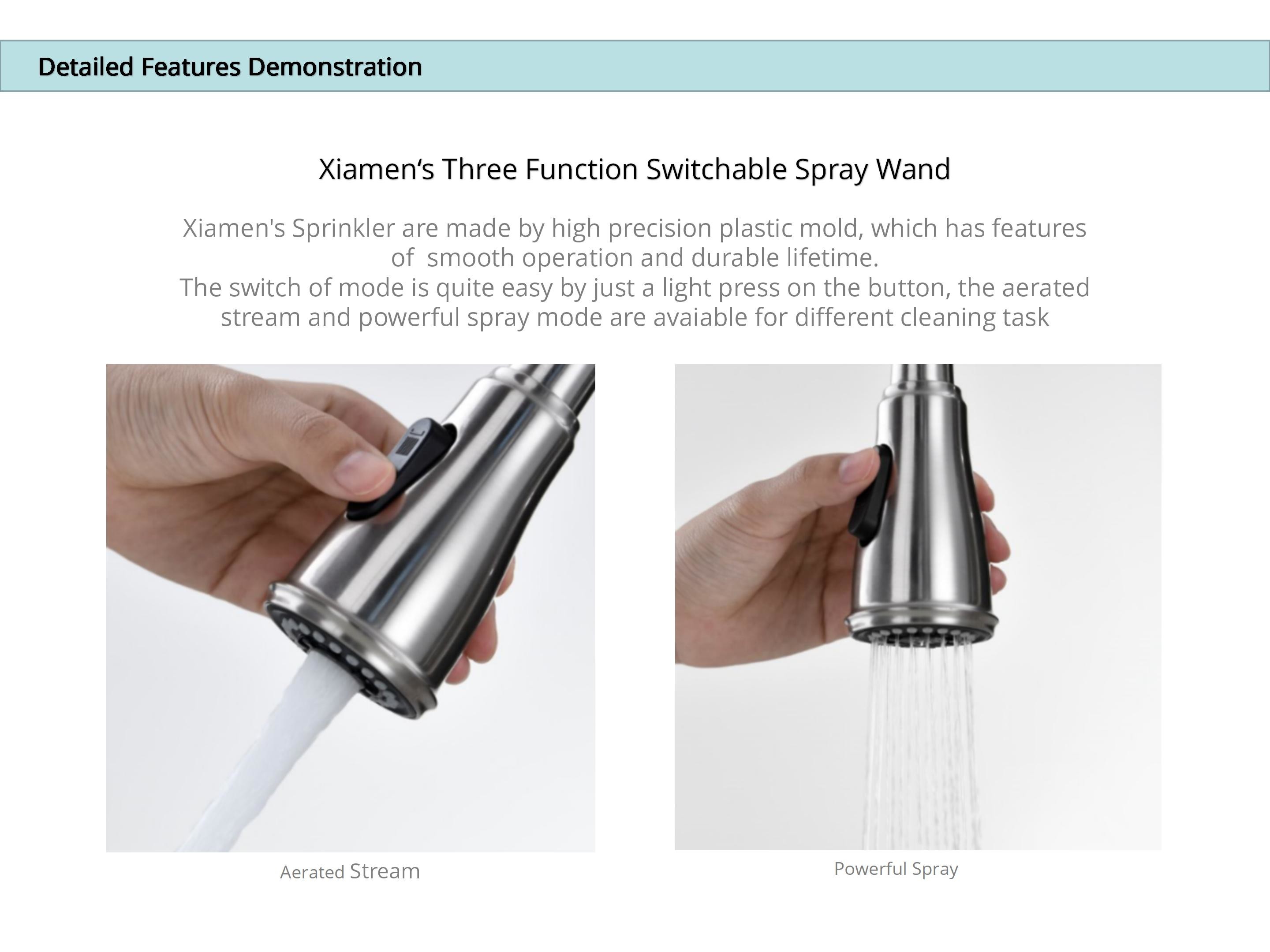 360 Degree Swiveling Spring Coil Kitchen Faucet CUPC Ceramic Cartridge Water Tap