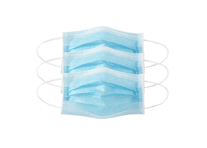 White Blue Disposable Earloop Face Masks Non Woven Fabric For COVID 19