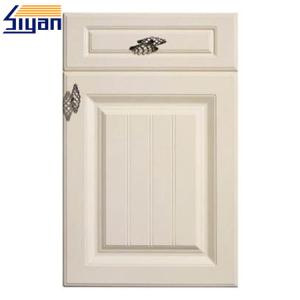 China Flat Panel Kitchen Cabinet Doors Vinyl Wrapped / MDF Kitchen Cupboard Doors wholesale