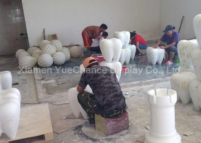 Custom Teeth Shape Fiberglass Furniture White Color Fiberglass Stool Nice Appearance