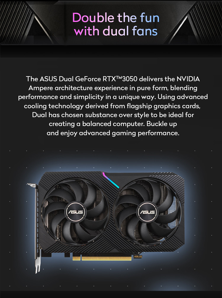 Professional Computer Graphics Card ASUS GeForce RTX 3050 O8G Gaming Game Design