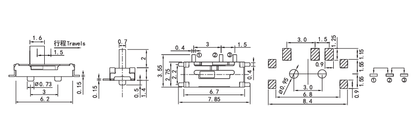 Alinta Provide Various Product Types for Slide/Trave/Toggle Swithes to meet customer's unique needs
