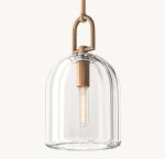 Cylinder Shape Glass Suspended Pendant Light Botanist Cloche Pendant Hardwired