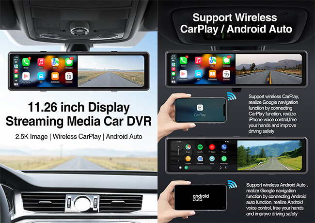 11.26 inch Adas Car DVR BSD Mirror Dash Cam Front and Rear 4K Dash Camera WIFI Car Camera