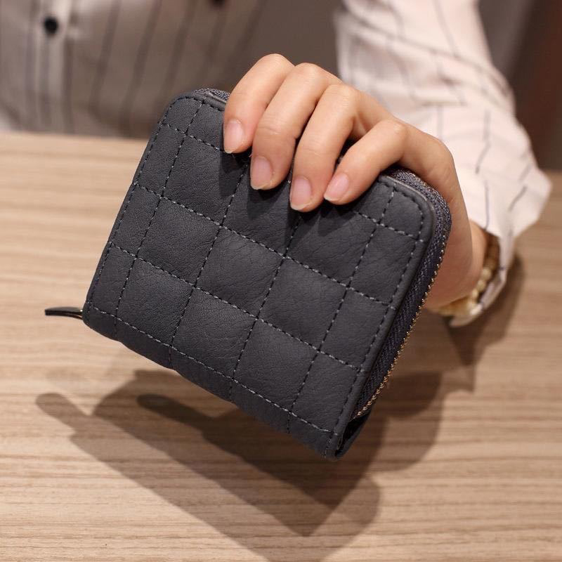 Short Korean Style Mini Small Wallet Women's Bag with Custom Logo and Zipper Closure
