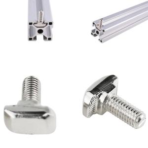 China Silver M8x16 M8x20 Tee Slot Bolts 3030 Aluminum Extrusion Parts wholesale