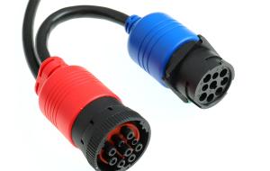 China Over Molded Strain Relief Cable Assembly Black TPE Single Ended DTM04-6P-E005 wholesale