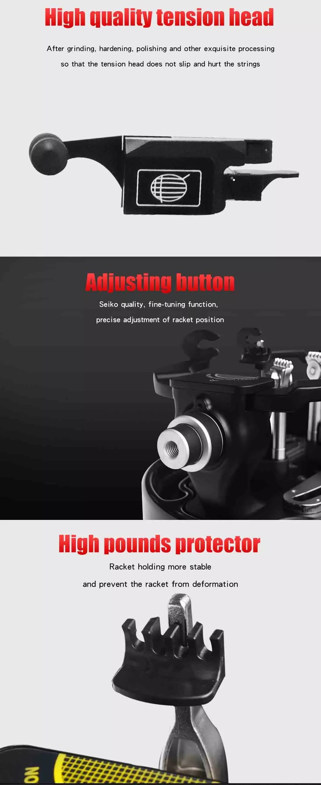 AC 240V Vertical Badminton Racket Stringing Machine Black