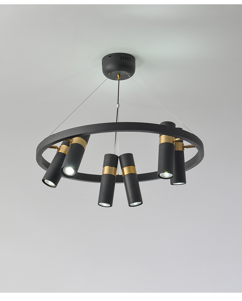Retro Loft Circle Light Fixture Vintage Iron Spot Chandelier(WH-MI-463)
