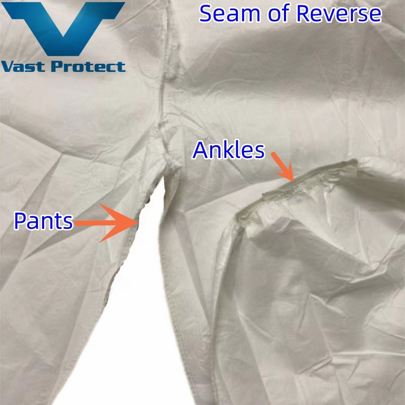 En ISO 13982 Disposable Breathable Soft Waterproof Microporous Protective Coverall