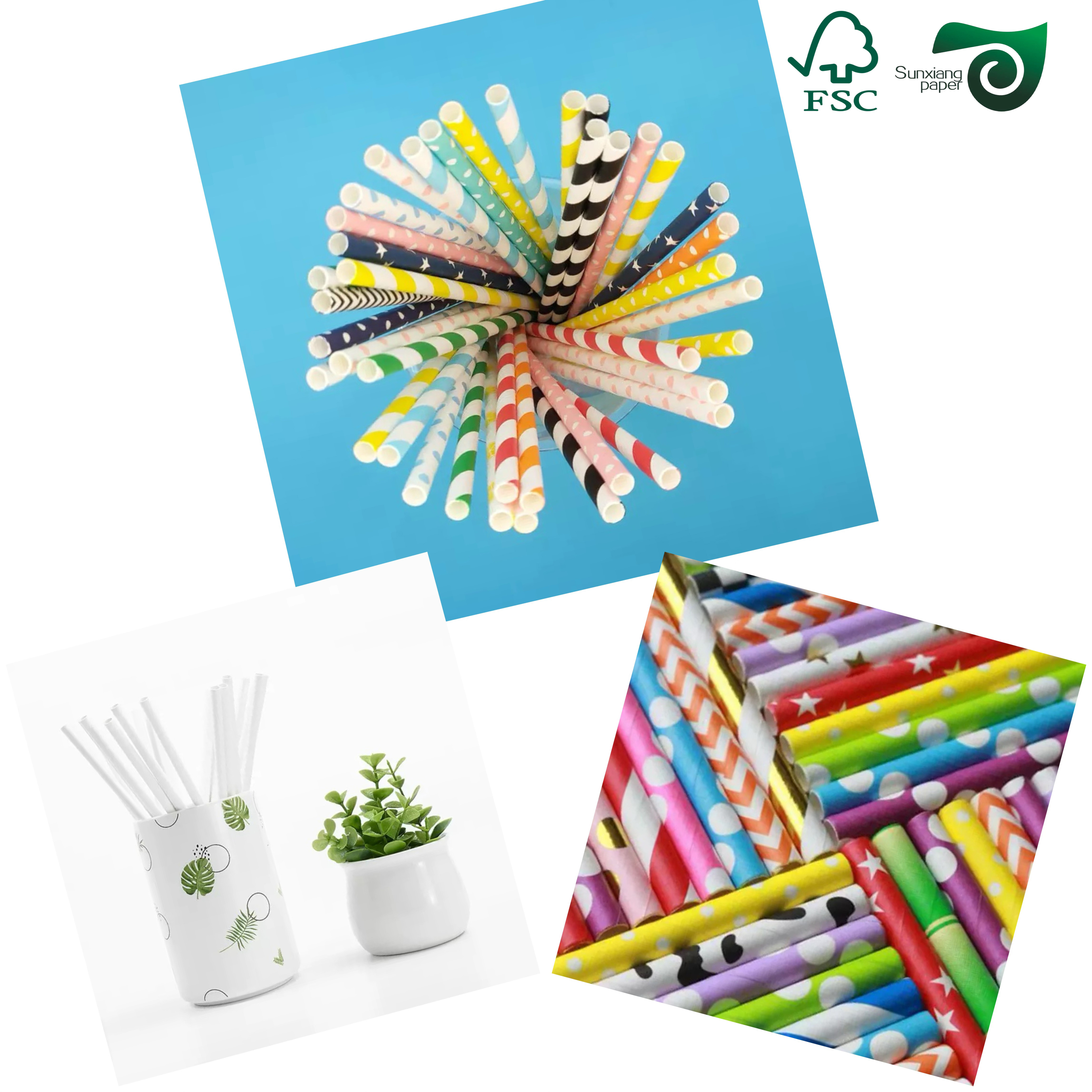 Biodegradable MG Craft Paper For Drinking Straws 60gsm 120gsm 5 Inch Core FSC