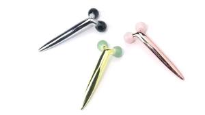 China 152*53.6*50mm Natural 3d V Shape Face Massager Jade Stone Facial Roller wholesale