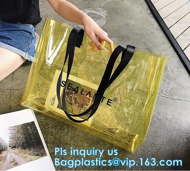Personalized Monogrammed Beach Clear PVC Bag, Korean style clear beach bag, vinyl waterproof beach bag, beach tote, tote