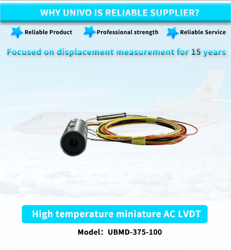 Industrial Grade UNIVO UBMD-375-100Y AC Range 2.5mm Miniature Motion Position Sensor LVDT
