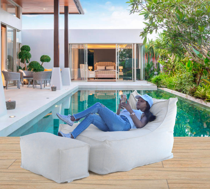 Indoor Outdoor Waterproof Bean Bag Sofa with 3-5mm Bean Filling and 30x75x30cm Pedal Size