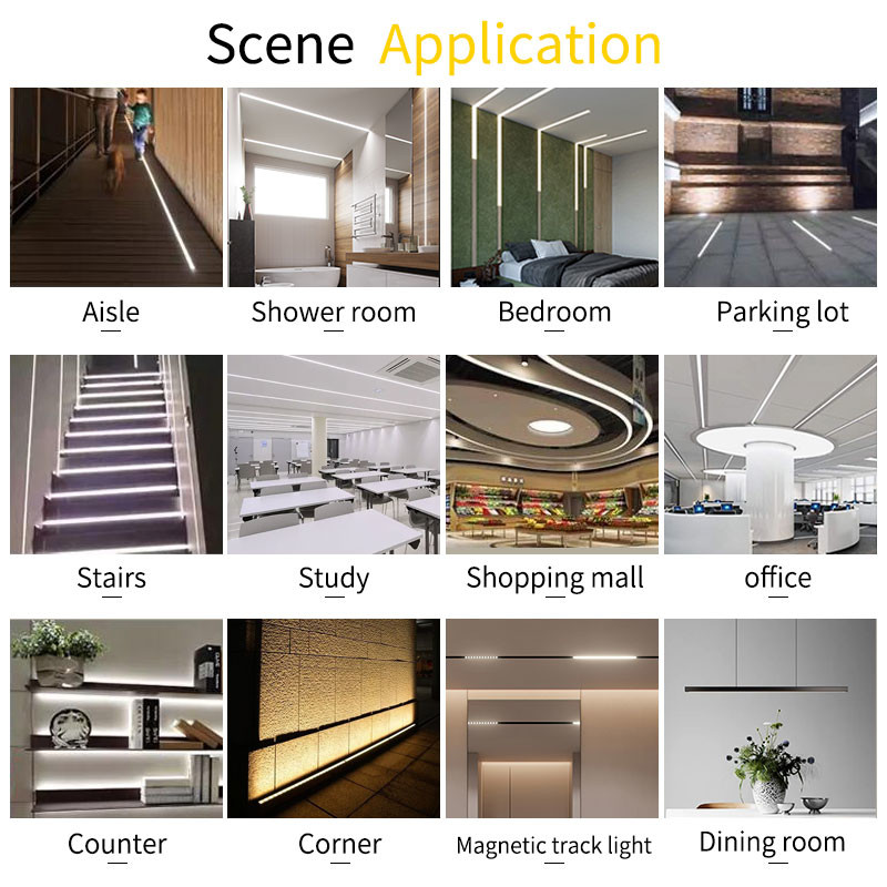 Anodize / Coating Aluminum Led Strip Light Profile Flush Mounted Plasterboard