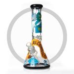 Rick And Morty Art Bong 7mm Glass Smoking Water Pipe With 14MM Bowl