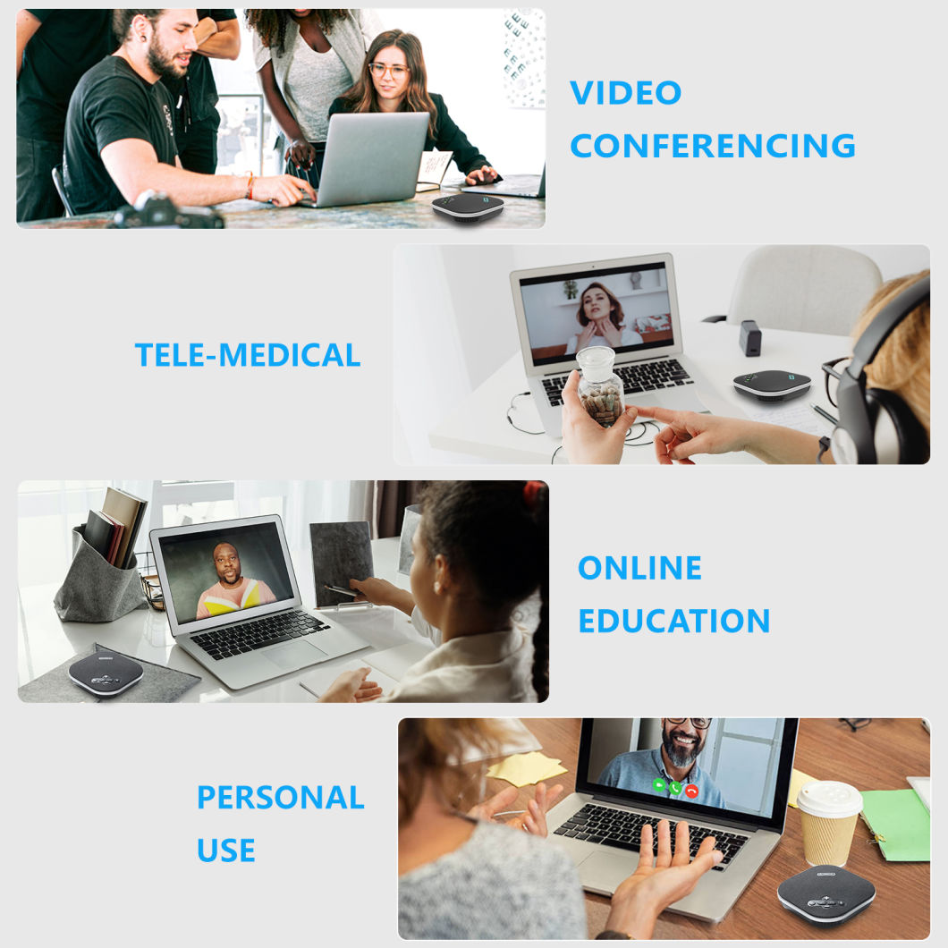Na200ex USB Speakerphone Built-in 4 Mics Enhanced Voice Pickup Daisy Chain Conference Speaker for Midium and Large Meeting Room Compatible with Leading Platform