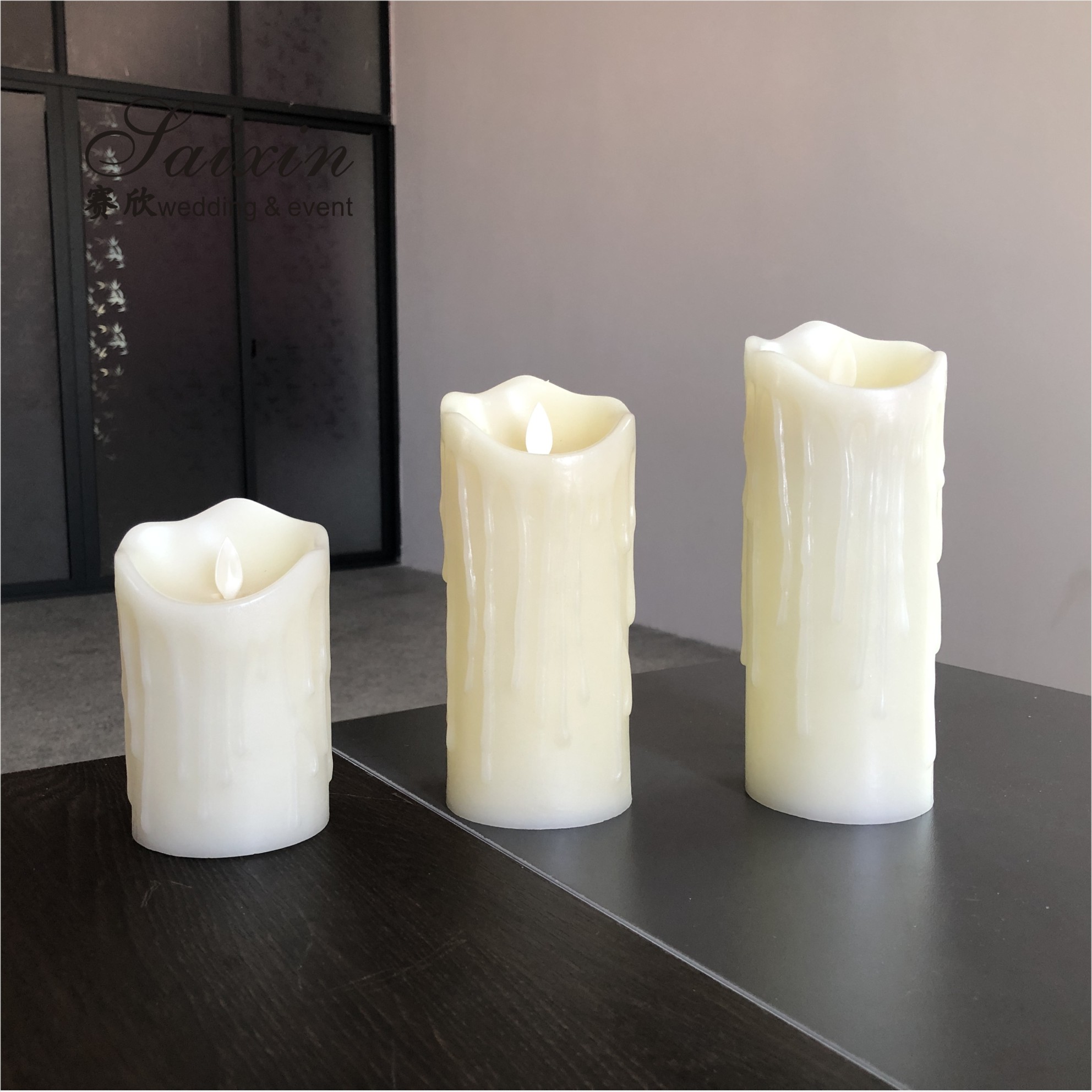 Led Candles For Wedding Centerpieces Flameless Elegant Christmas Light Wax Wedding Candle Pillars