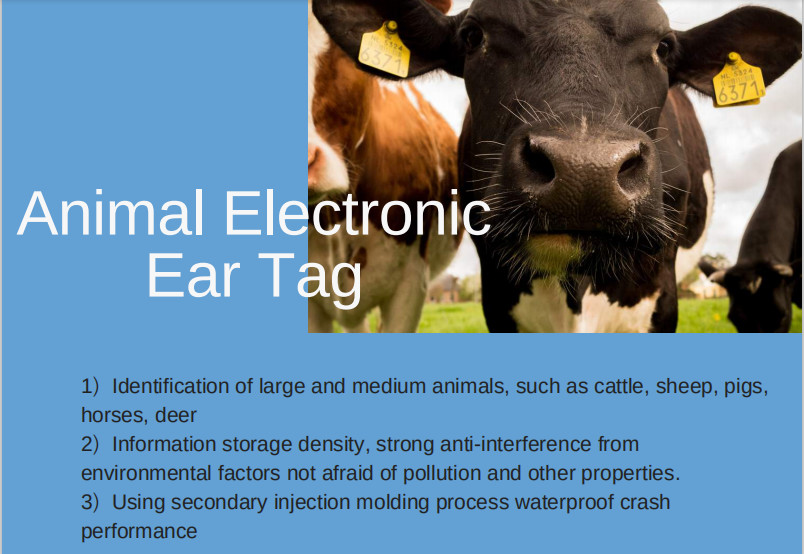 860mhz TPU Material Cattle Ear Tags 5m Reading Distance