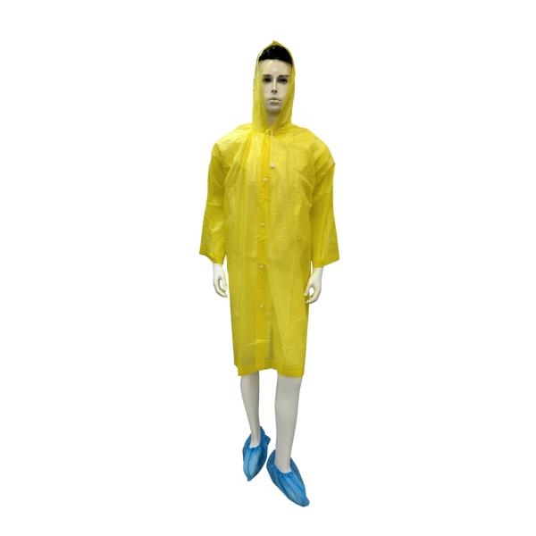 Blue/Purple/Yellow/Red Disposable EVA Raincoat With Hood For Adult/Children