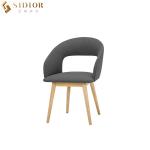 Solid Wood Leg Wedding Dining Chair Yellow Fabric Dining Chairs SGS Approved