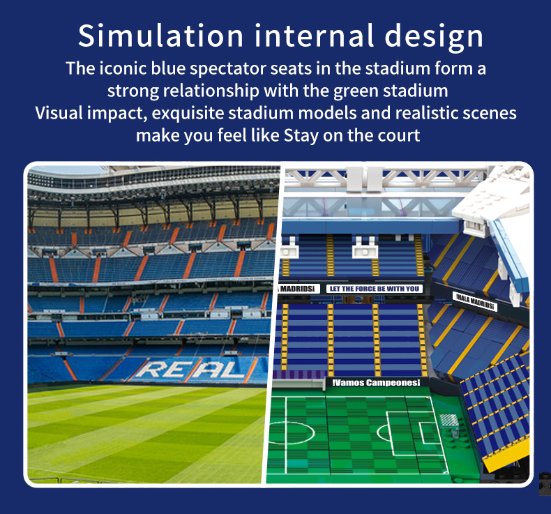 Educational Toys for Bernabeu Football Stadium Model Building Blocks 1 600 Scale 8kg