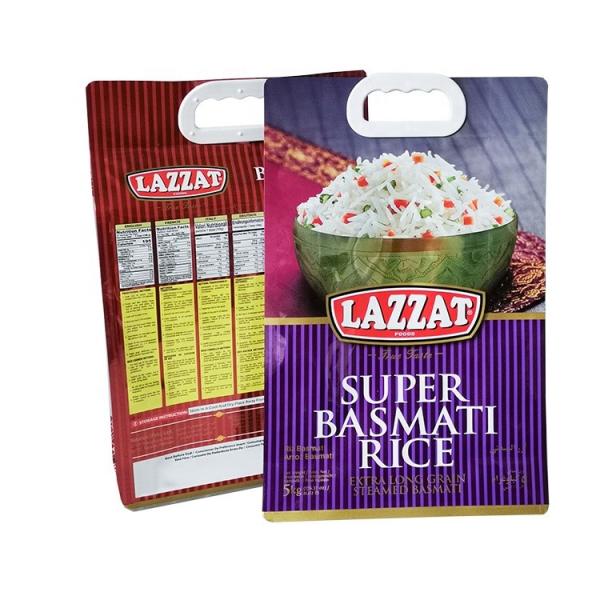 1kg 2kg 5kg 10 Kg Poly Bag , Flat Bottom Thailand Basmati Rice Packaging Bag