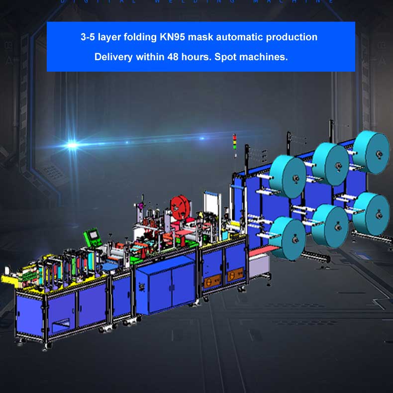 Full Automatic N95 Face Mask Machine 150 Pcs/Min FFP2 KN95 Mask Machine