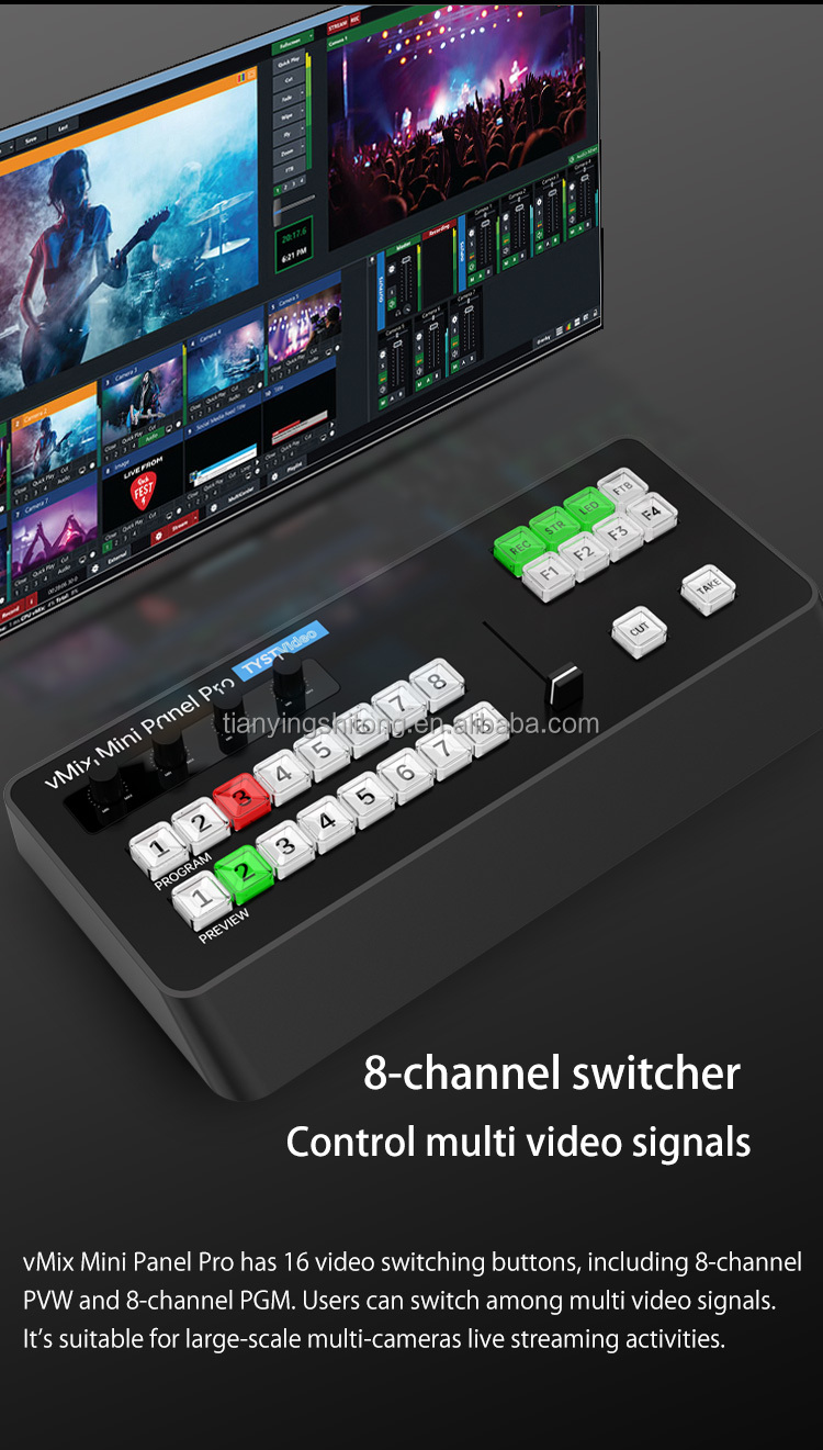 TYSTVideo Recording and Broadcasting Control Panel Vmix Mini Directing Switch Keyboard