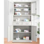 Electrolytic Plate Hospital Medicine Display Cabinet With Two Drawers