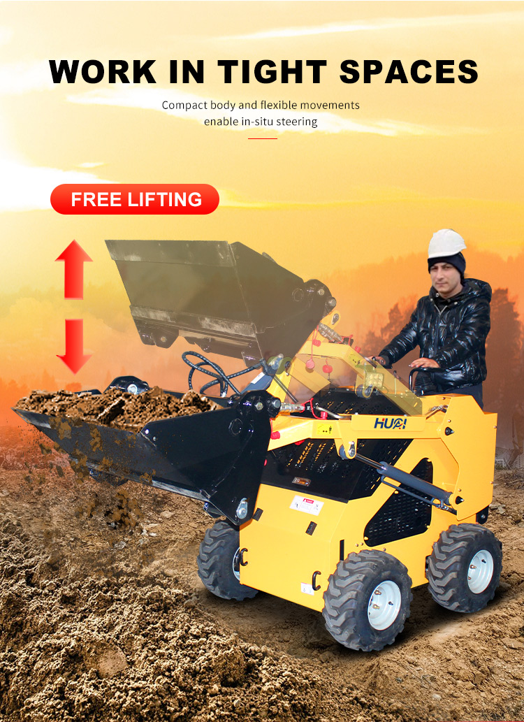 High Load Moment Mini Skid Steer Loader Robust Performance for Construction Site