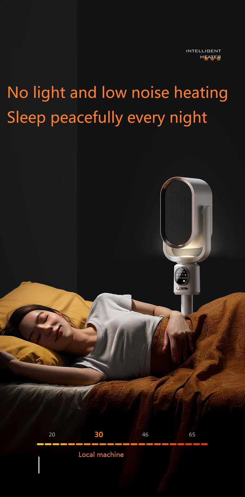 English Operating Language 2-in-1 Cold Warm Air Ceramic PTC Heater with Remote Control