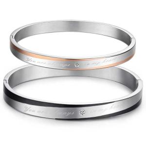 China Tagor Jewellery Super Quality 316L Stainless Steel Couple Bracelet Bangle TYGB002 wholesale