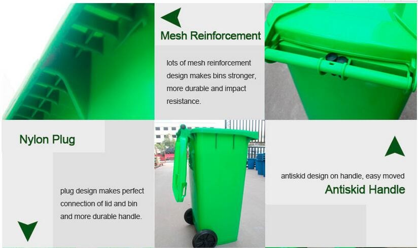 China wholesale garbage bin outdoor plastic trash cans with wheels