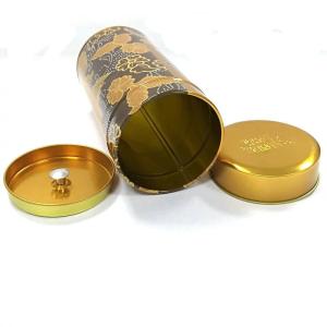 China Matt Lamination D75mm CMYK Tinplate Tea Storage Tins wholesale