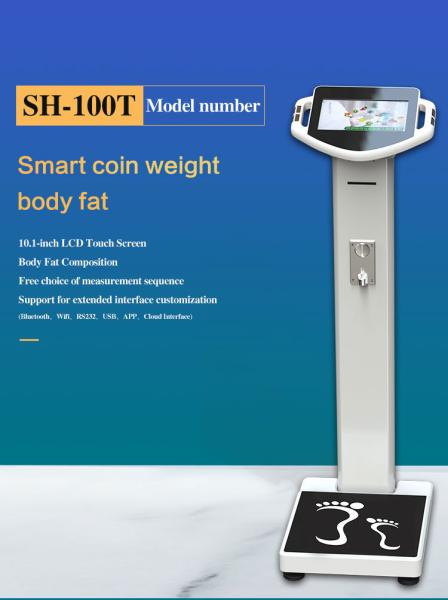 RS232 Coin Operated BMI Ultrasonic Digital Medical Body Fat Analysis Machine Sh