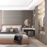 Plush Velvet Wooden Vanity Table Makeup Mirrored Queen Bedroom