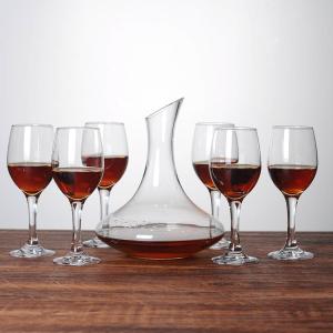 China 1000ml/34oz Round 7pcs Custom Wine Decanter With Polyfoam Packing wholesale