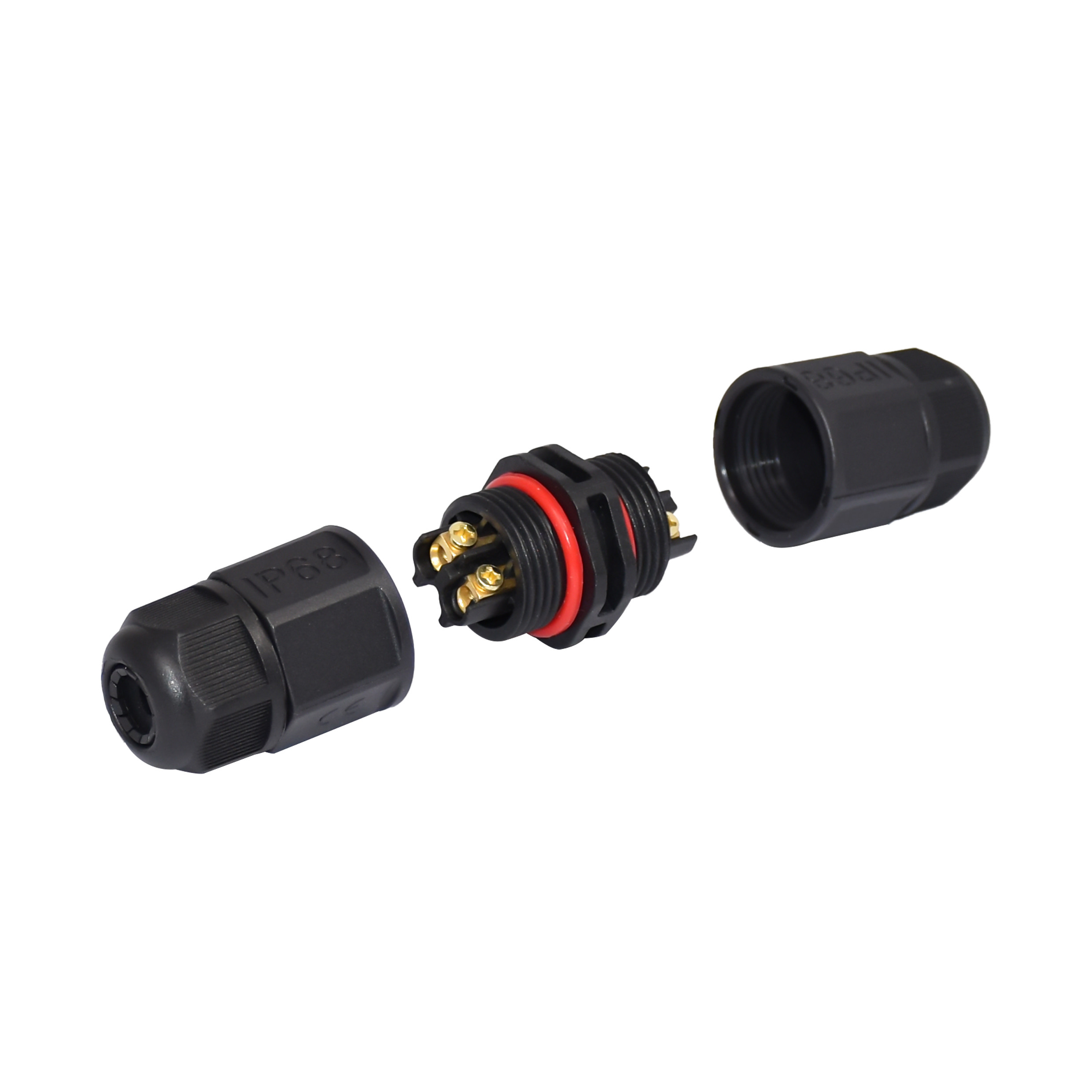 IP68 Waterproof Underground Screw Electrical Connector 3pin Assemble Cable To Cable Connector