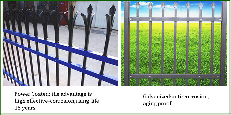 PVC Coated Ornamental Spear Top Security Steel Tubular Fence in Garden, Home, Factory, School, Villa