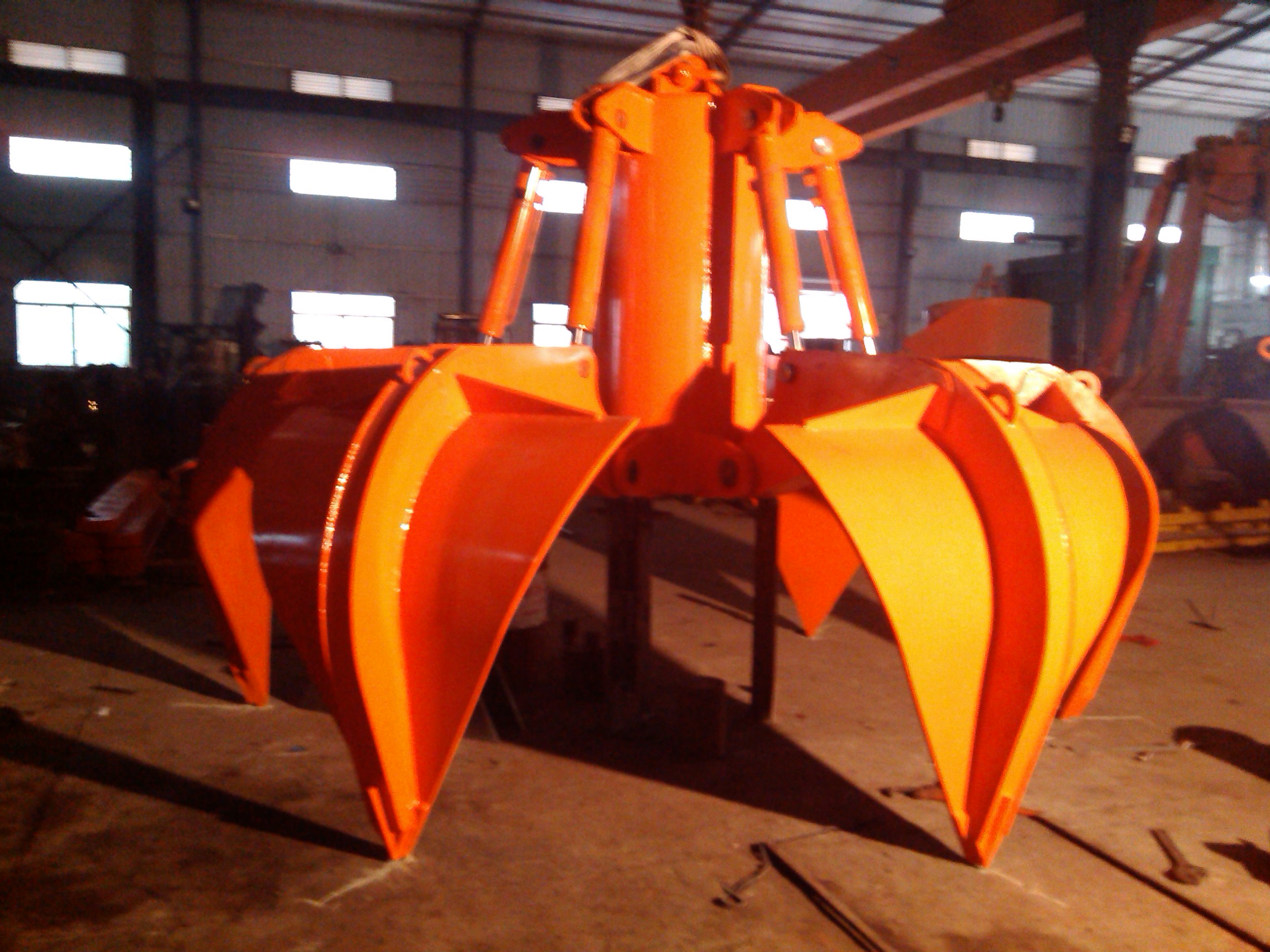 Orange Prentice Log Loader Grapple Cable Rope Stone Bucket Excavator Grab Bucket Hydraulic Scrap Bucket
