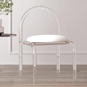 China Modern Custom Acrylic Furniture acrylic dressing table chair 43X45X73cm For Bedroom wholesale