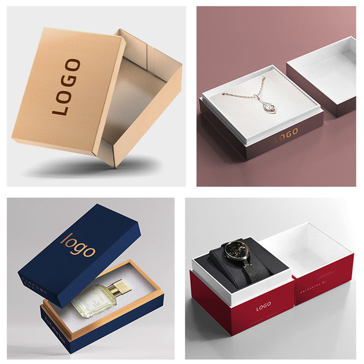 Square Rectangle Paper Box With Lid for Multi-Color Perfume Watch Accessories Gift Wrap