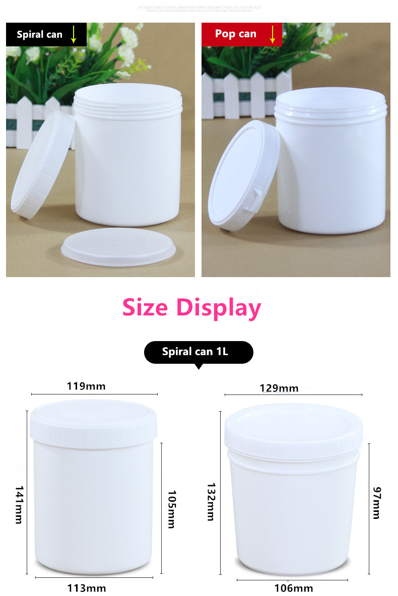 Powder Packing HDPE Jar with Wide Mouth and Sealed Screw Neck in Black/White/Transculent