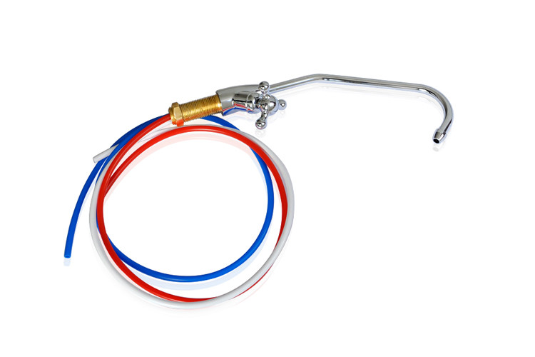 Nickle Surface Finishing Water Filter Parts , Gooseneck Faucet With Roate Switch